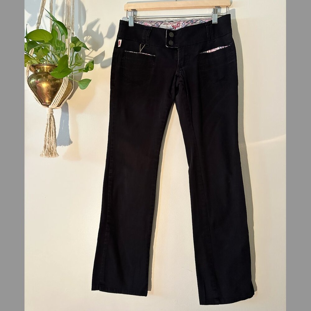Y2K Vintage Low-Rise Bootcut  Paisley Trimmed Pants